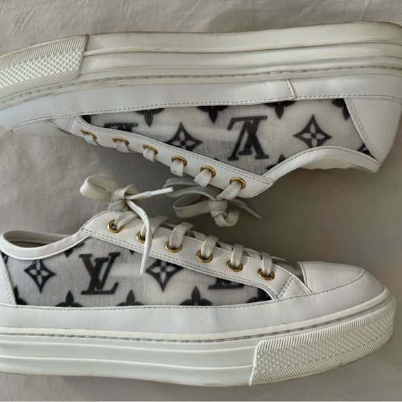 Louis Vuitton Technical Fabric Calfskin Monogram Printed Stellar Sneaker Black - Picture 4 of 6
